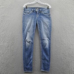 Silver Womens Camden Rose Skinny Jeans 26x39 Blue Medium Wash Denim‎ Raw Hem